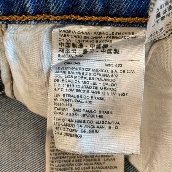 Levi's Jeans Wedgie Straight Women's Dark Wash 26 Button Fly‎ Raw Hem - Picture 8 of 14